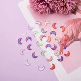 150Pcs 12x16mm Glittery Glass Crystal Charms Crescent Moon Pendant Beads