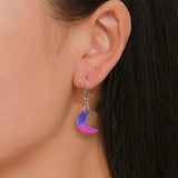 150Pcs 12x16mm Glittery Glass Crystal Charms Crescent Moon Pendant Beads