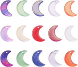 150Pcs 12x16mm Glittery Glass Crystal Charms Crescent Moon Pendant Beads