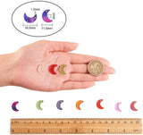 150Pcs 12x16mm Glittery Glass Crystal Charms Crescent Moon Pendant Beads
