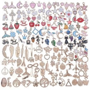 150Pcs Gold-Plated Enamel Charms for DIY Jewelry Making
