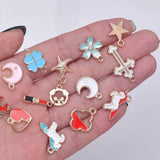 150Pcs Mixed Cartoon Animal Tree Enamel Charms Beads For DIY Jewelry