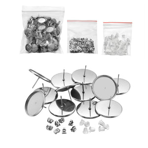 150Pcs 8-16mm Stainless Steel Earrings Base Set