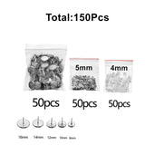150Pcs 8-16mm Stainless Steel Earrings Base Set