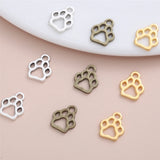 150Pcs Dog Paw Print Charm Metal Accessories for Necklace Bracelet DIY