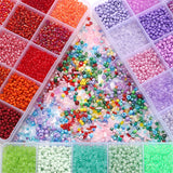 150g 15 Grids Glass Seed Beads Box Set - Czech Charm Spacer Loose Beads