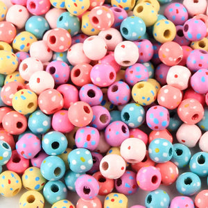 150pcs 10mm Wooden Flower Beads For DIY Jewelry Kids Toys