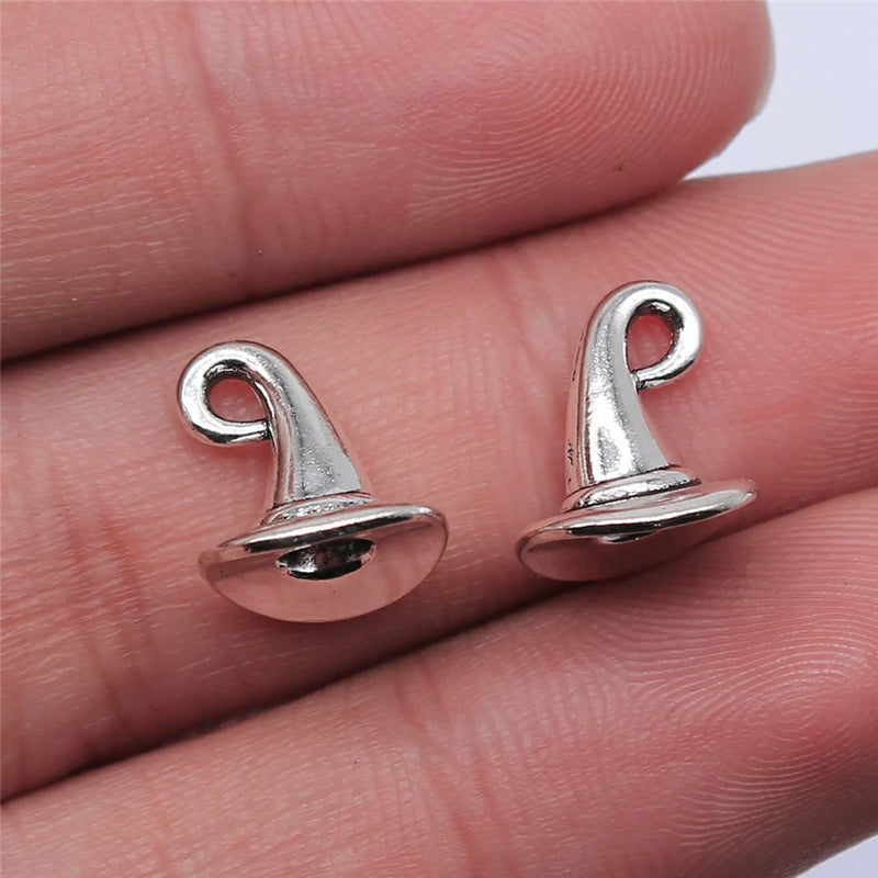 150pcs Antique Silver Wizard Hat Charms For Jewelry Making DIY Findings
