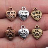 150pcs Dog Paw Pendant Charm Love My Dog For Jewelry Making
