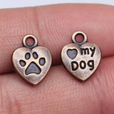 150pcs Dog Paw Pendant Charm Love My Dog For Jewelry Making