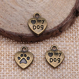 150pcs Dog Paw Pendant Charm Love My Dog For Jewelry Making