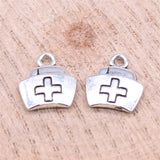 150pcs Medicine Box Charms Antique Silver Pendant Charms
