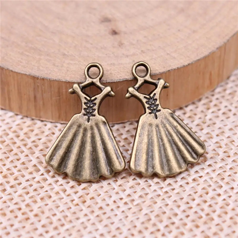 150pcs 13x20mm Evening Dress Tutu Charm DIY Jewelry Making