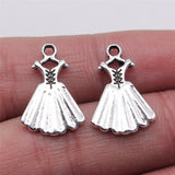 150pcs 13x20mm Evening Dress Tutu Charm DIY Jewelry Making