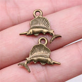 150pcs Tuna Fish Charm 15x21mm Antique Bronze Silver Jewelry DIY