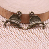 150pcs Tuna Fish Charm 15x21mm Antique Bronze Silver Jewelry DIY