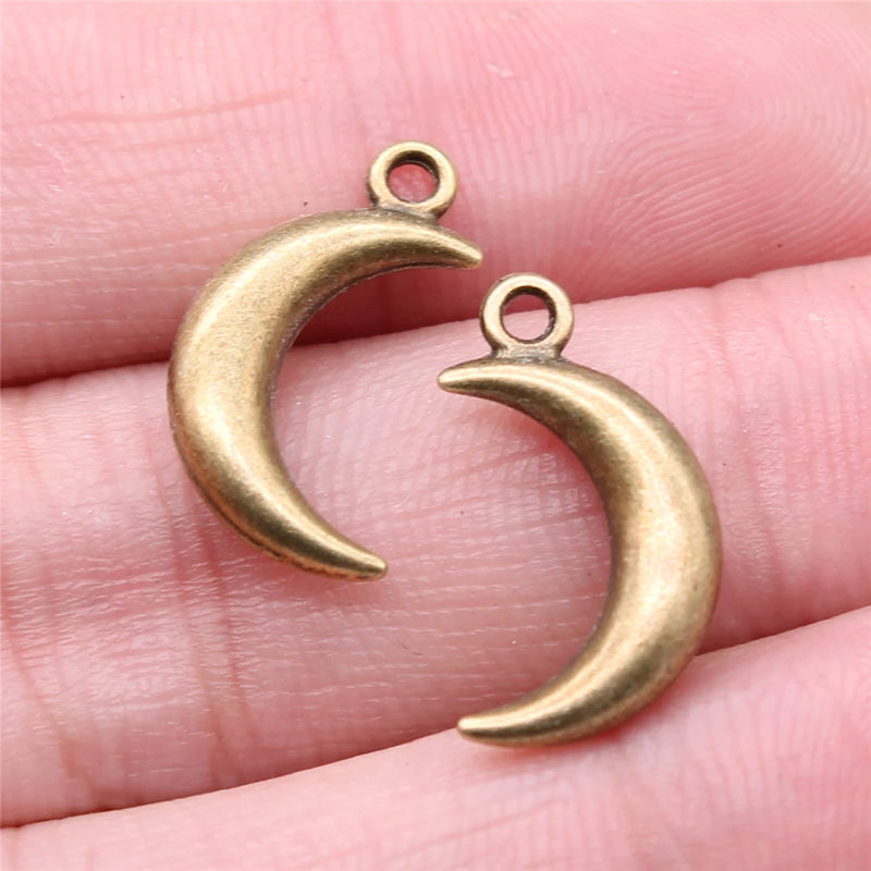 150pcs Antique Silver Moon Charms DIY Jewelry Findings