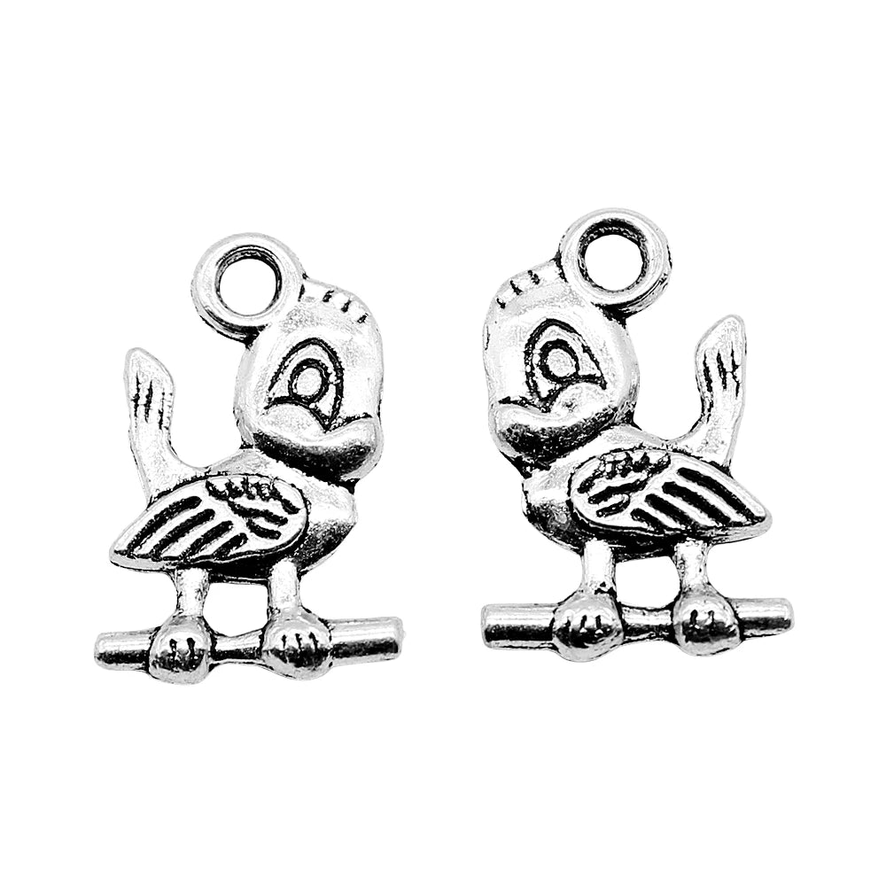 150pcs Bird Pendant Charm 19x12mm for Jewelry Making Antique Silver/Bronze