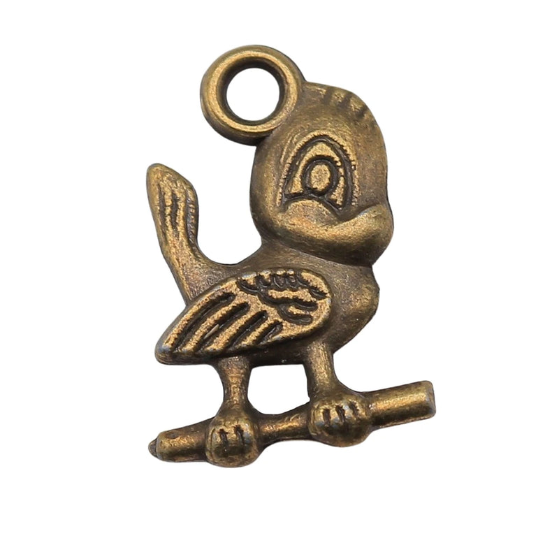150pcs Bird Pendant Charm 19x12mm for Jewelry Making Antique Silver/Bronze
