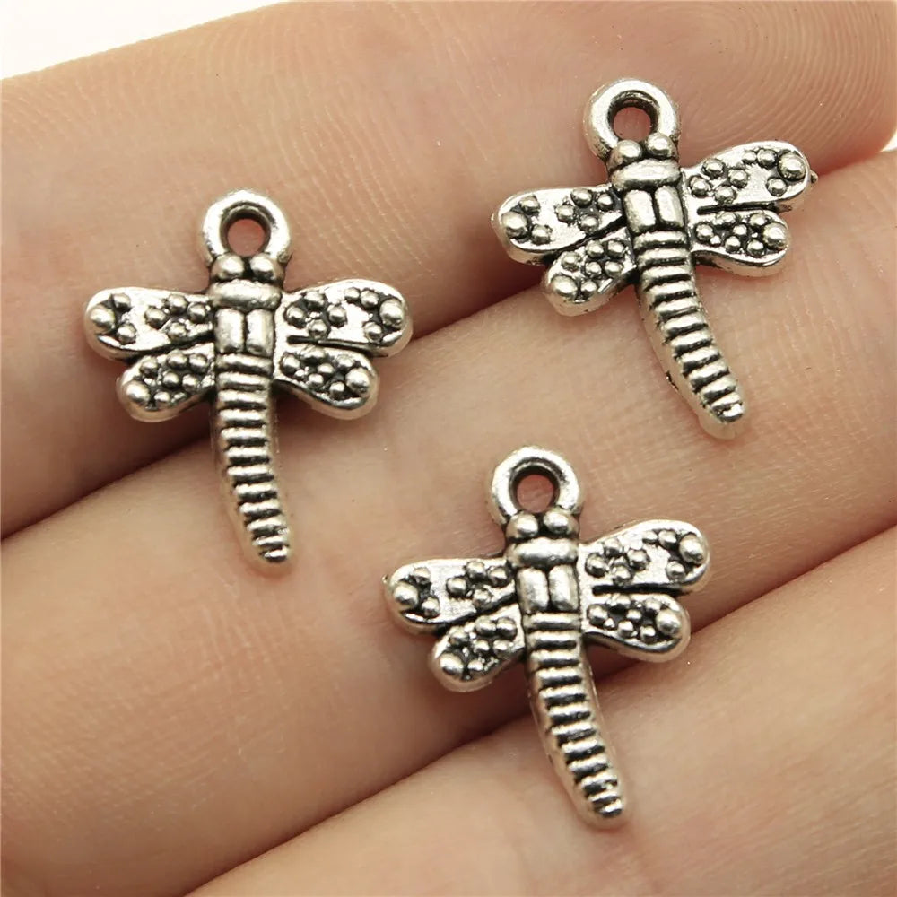 150pcs Dragonfly Charm 19x15mm Jewelry Making Accessories Antique Silver Bronze