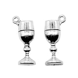 150pcs Antique Silver/Bronze Glass Cup Charm Goblet Wine Glass Charm