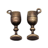 150pcs Antique Silver/Bronze Glass Cup Charm Goblet Wine Glass Charm