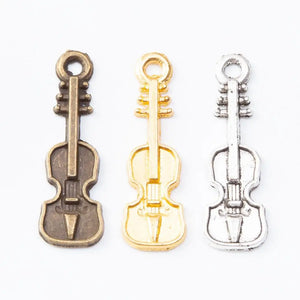150pcs Vintage Violin Charms 24*7MM Silver Antique Bronze Pendants DIY Jewelry
