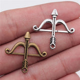 150pcs Bow And Arrow Charm Antique Silver Pendant Jewelry DIY Pendants