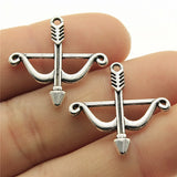 150pcs Bow And Arrow Charm Antique Silver Pendant Jewelry DIY Pendants