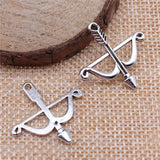 150pcs Bow And Arrow Charm Antique Silver Pendant Jewelry DIY Pendants