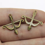 150pcs Bow And Arrow Charm Antique Silver Pendant Jewelry DIY Pendants