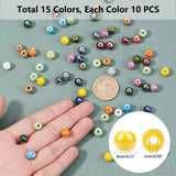 150pcs 8mm Pearlized Porcelain Beads Charms for Jewelry Making
