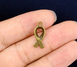 150pcs Bronze Breast Cancer Ribbon Charms Pendant