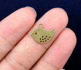 150pcs Antique Bronze Bird Charms 16x12mm