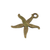 150pcs Antique Bronze Starfish Charms Pendant 18x17mm