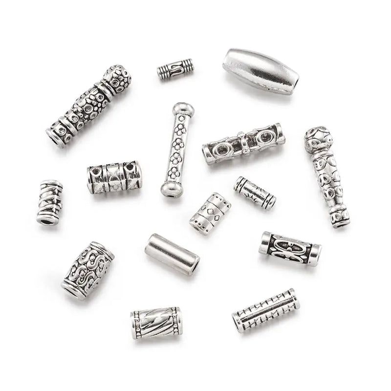 150pcs Tibetan Style Alloy Beads Column Tube Spacer Bead for DIY Jewelry Making