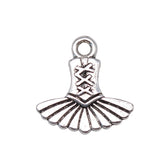 150pcs Ballet Dress Tutu Ballerina Charms Antique Silver Pendant DIY Jewelry