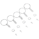 150pcs Key Ring Chain Split Jump Rings Screw Eye Pins DIY Keychain