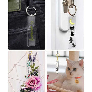 150pcs Leather Keychain Small Keys Ring Geometric Protable Ornament