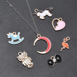 150pcs Enamel Girls Butterfly Stars Pendants DIY Jewelry Making