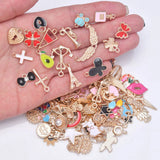 150pcs Enamel Girls Butterfly Stars Pendants DIY Jewelry Making