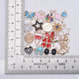 150pcs Enamel Girls Butterfly Stars Pendants DIY Jewelry Making