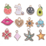 150pcs Enamel Girls Butterfly Stars Pendants DIY Jewelry Making