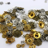 150pcs Mixed Tibetan Silver Flower Spacer Bead Caps for Jewelry Making