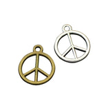 150pcs Peace Charms Antique Bronze 2 Sided Charm Pendant 17x14mm
