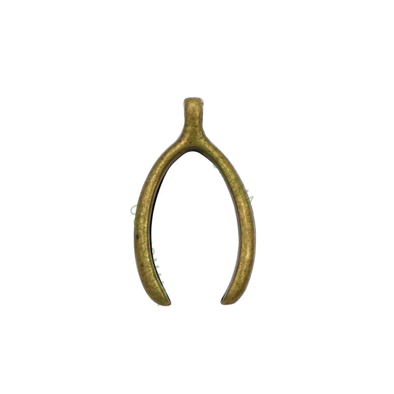 150pcs Antique Bronze Wishbone Charms 16x9mm