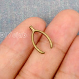 150pcs Antique Bronze Wishbone Charms 16x9mm