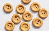 150pcs 30mm Natural Light Brown Wood Buttons 2 Holes DIY Crafting