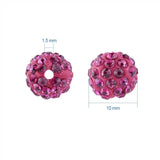 150pcs 10mm Pave Disco Ball Beads Polymer Clay Rhinestone Charm Bead