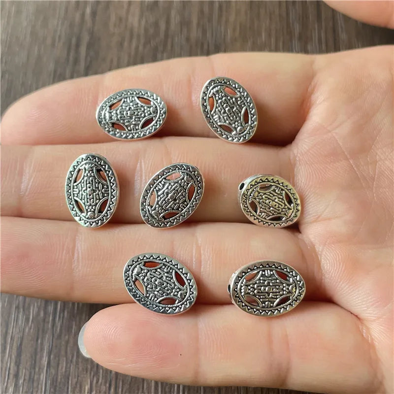 150pcs Oval Spacer Perforated Beads for Jewelry Making DIY Bracelet Necklace